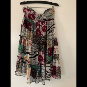 Strapless Colorful Guess Jeans Dress